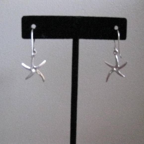 Sterling Silver Starfish Earrings - Picture 1 of 2